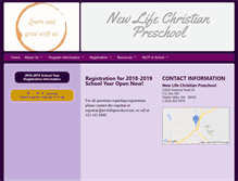 Tablet Screenshot of newlifepreschool.net